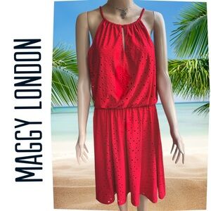 MAGGY LONDON Assymeyric Dress 8% Spandex Size 10